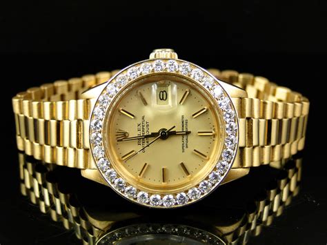 womens gold rolex used|18k gold rolex women's watch.